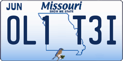 MO license plate OL1T3I