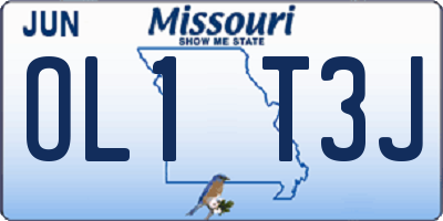 MO license plate OL1T3J