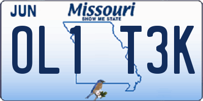 MO license plate OL1T3K