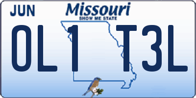 MO license plate OL1T3L