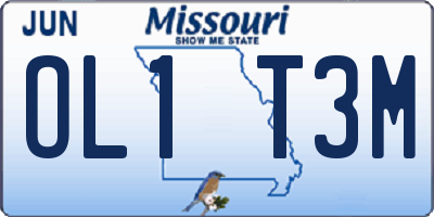 MO license plate OL1T3M