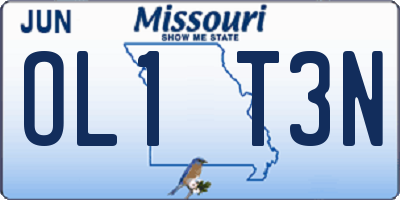 MO license plate OL1T3N