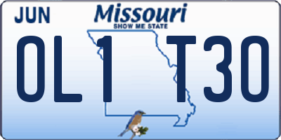 MO license plate OL1T3O