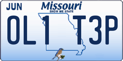 MO license plate OL1T3P