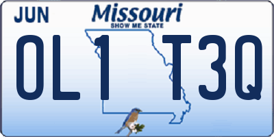 MO license plate OL1T3Q