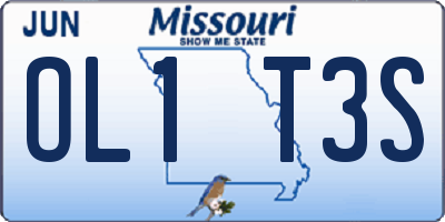 MO license plate OL1T3S