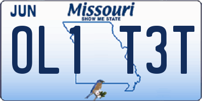 MO license plate OL1T3T