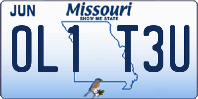 MO license plate OL1T3U