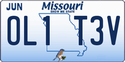 MO license plate OL1T3V