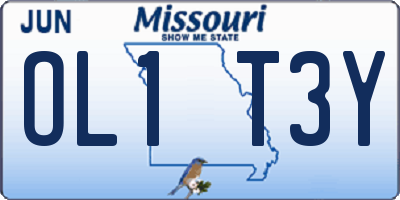MO license plate OL1T3Y