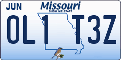 MO license plate OL1T3Z