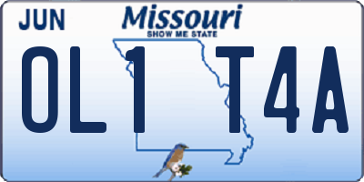 MO license plate OL1T4A