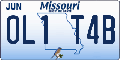 MO license plate OL1T4B