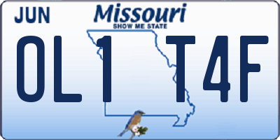 MO license plate OL1T4F