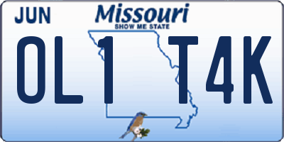 MO license plate OL1T4K