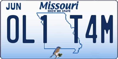 MO license plate OL1T4M