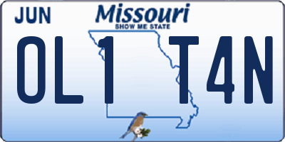 MO license plate OL1T4N