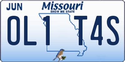 MO license plate OL1T4S