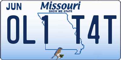 MO license plate OL1T4T