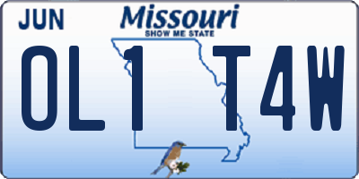 MO license plate OL1T4W