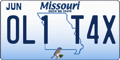 MO license plate OL1T4X