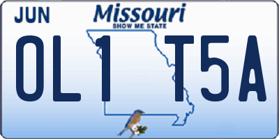 MO license plate OL1T5A