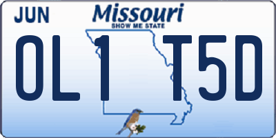 MO license plate OL1T5D
