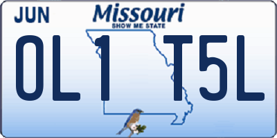 MO license plate OL1T5L