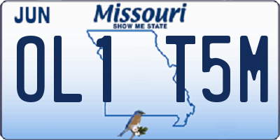 MO license plate OL1T5M