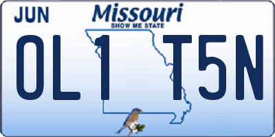 MO license plate OL1T5N