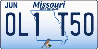 MO license plate OL1T5O