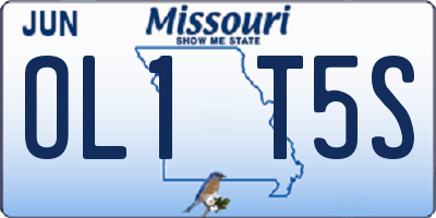 MO license plate OL1T5S