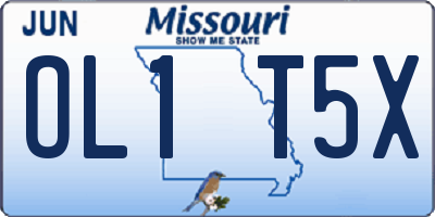 MO license plate OL1T5X