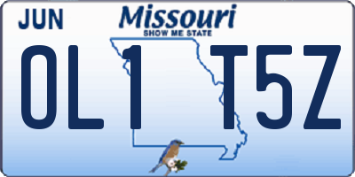 MO license plate OL1T5Z