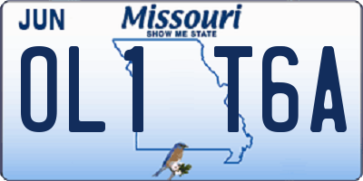 MO license plate OL1T6A