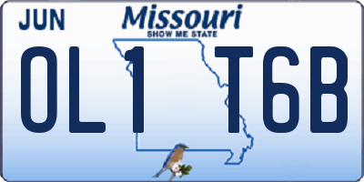 MO license plate OL1T6B