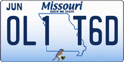 MO license plate OL1T6D