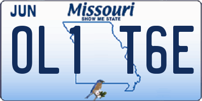 MO license plate OL1T6E