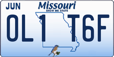 MO license plate OL1T6F