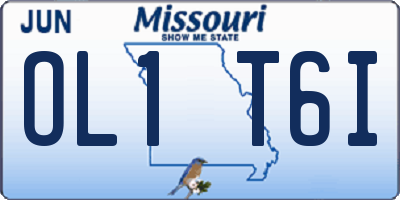 MO license plate OL1T6I