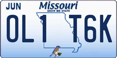 MO license plate OL1T6K