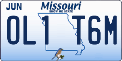 MO license plate OL1T6M