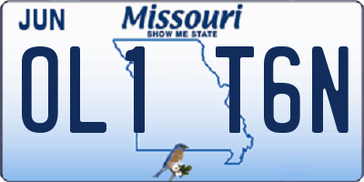 MO license plate OL1T6N