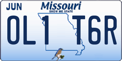 MO license plate OL1T6R