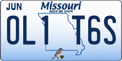 MO license plate OL1T6S