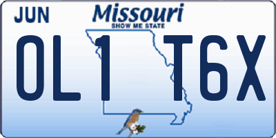 MO license plate OL1T6X