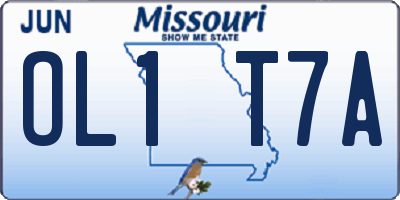 MO license plate OL1T7A