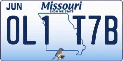 MO license plate OL1T7B