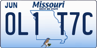 MO license plate OL1T7C