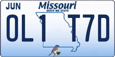 MO license plate OL1T7D